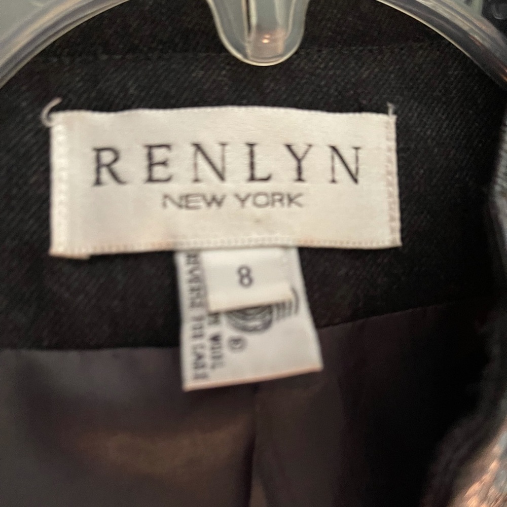 Vintage Renlyn black wool & leather military coat steampunk L blazer - Picture 4 of 8